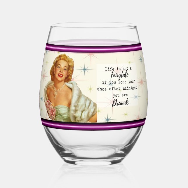 Vaso De Vino Funny Wineglass Best Friend Gift "Fairytale" (Anverso)