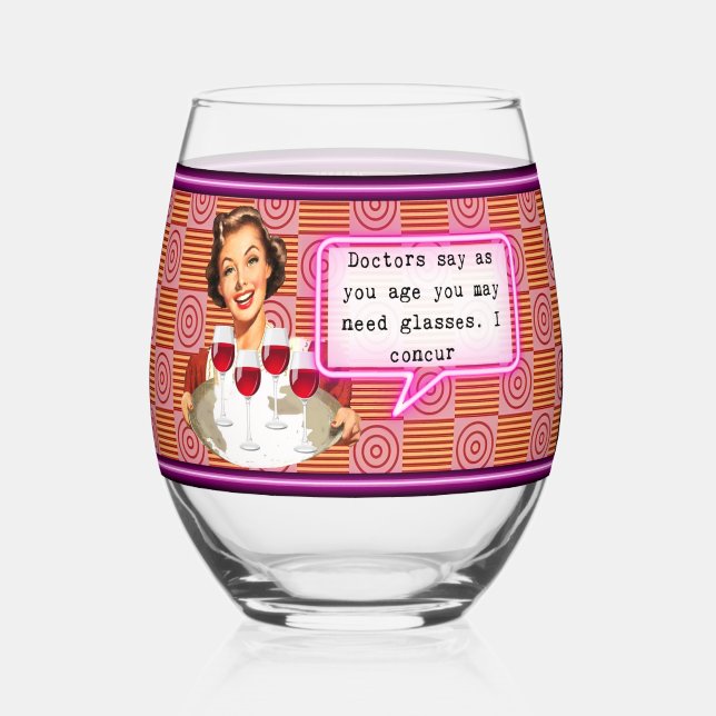 Vaso De Vino Funny Wineglass Best Friend Gift "Glasses" (Anverso)