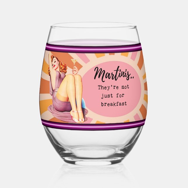 Vaso De Vino Funny Wineglass Best Friend Gift "Martinis" (Anverso)
