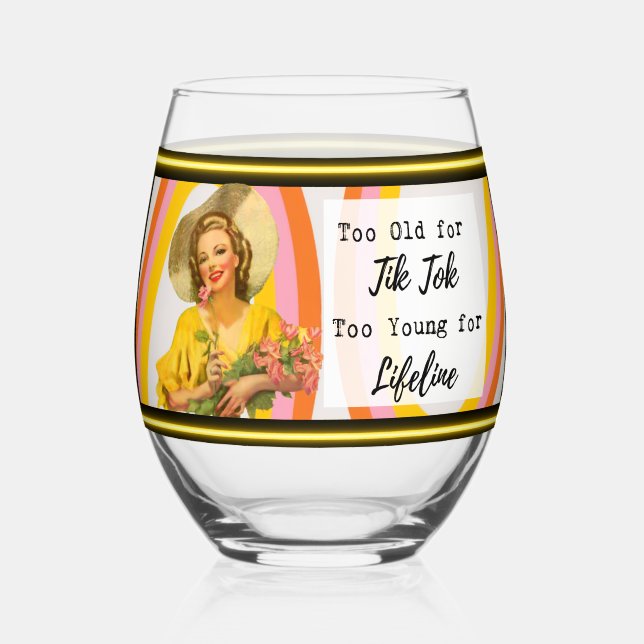 Vaso De Vino Funny Wineglass Best Friend Gift "Tik Tok" (Anverso)