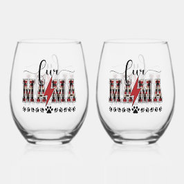 Vaso De Vino Fur Mama Plaid