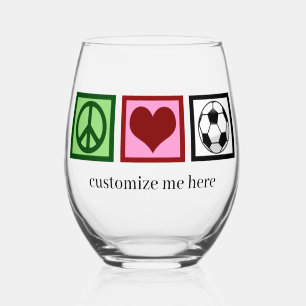 Vaso De Vino Futbol jugador Personalizado de fútbol de amor por