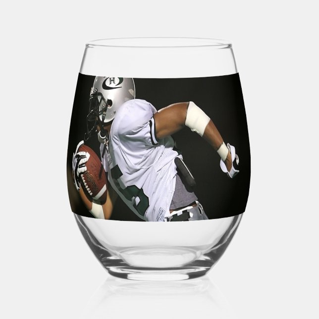 Vaso De Vino Fútbol personalizado Foto Deportes (Anverso)