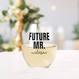 Vaso De Vino Futuro Personalizado Sr. Nombre Boda