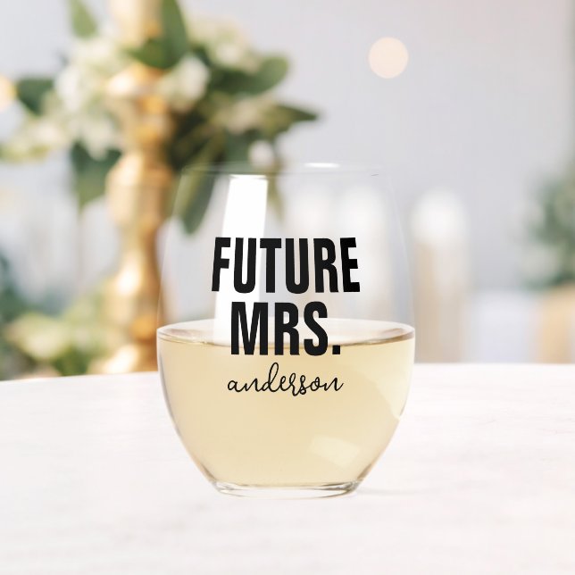 Vaso De Vino Futuro personalizado Sra. Name Boda (Insitu (Boda))