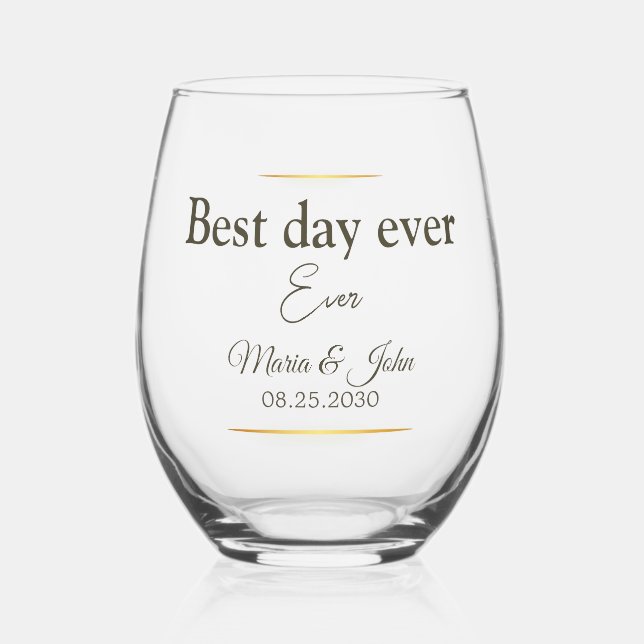 Vaso De Vino Gafas de bodas elegantes (Anverso)