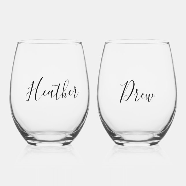 Vaso De Vino Gafas de marido y mujer (Anverso)