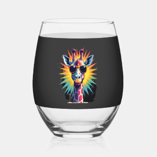 Vaso De Vino Gafas de sol vintage de jirafa divertido animal af