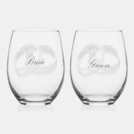 Vaso De Vino Gafas de vino de novias y novios