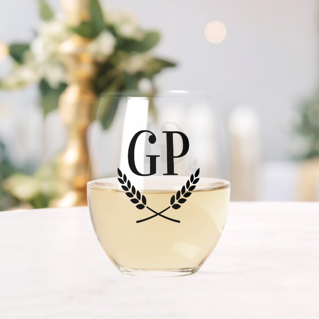Vaso De Vino Gafas de vino exclusivas personalizadas con inicia (Insitu (Boda))