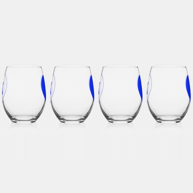 Vaso De Vino Gafas de vino inoxidable Blue & White K-Heart (Derecha)
