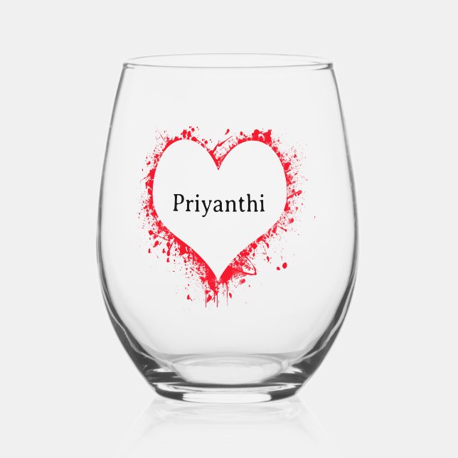 Vaso De Vino Gafas de vino personalizadas (Anverso)