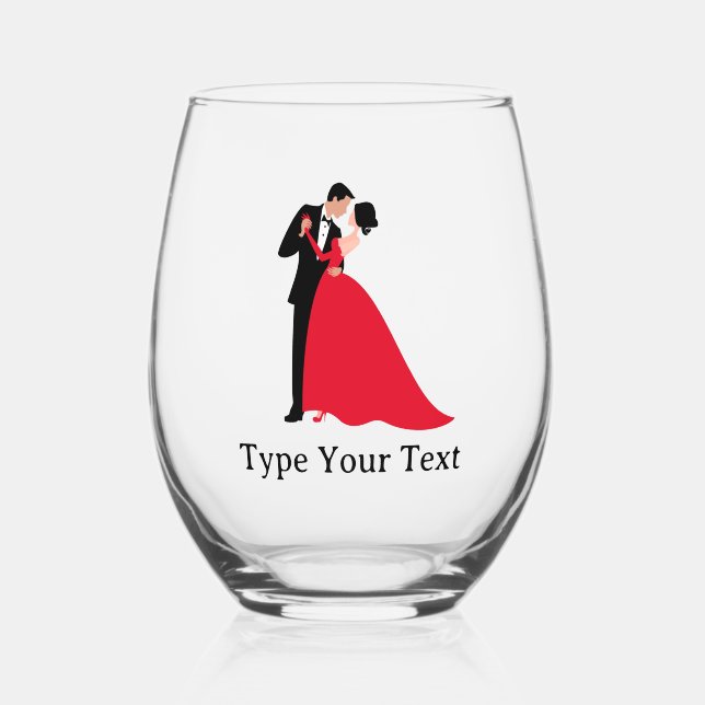 Vaso De Vino Gafas de vino personalizadas (Anverso)
