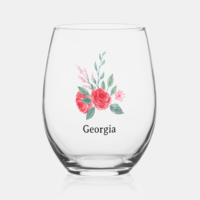 Vaso De Vino Gafas de vino personalizadas (Anverso)