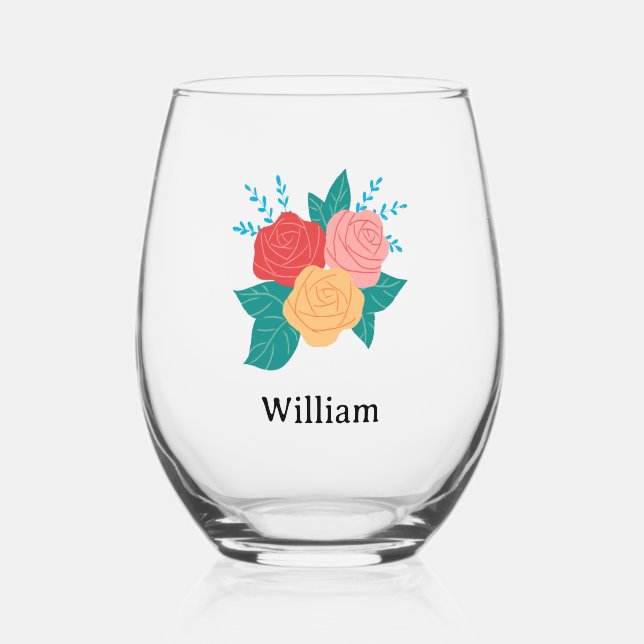 Vaso De Vino Gafas de vino personalizadas (Anverso)