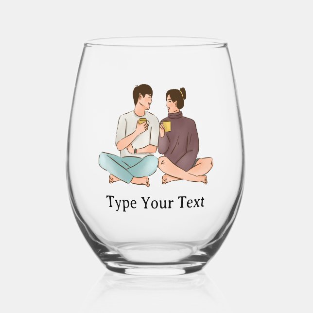 Vaso De Vino Gafas de vino personalizadas (Anverso)