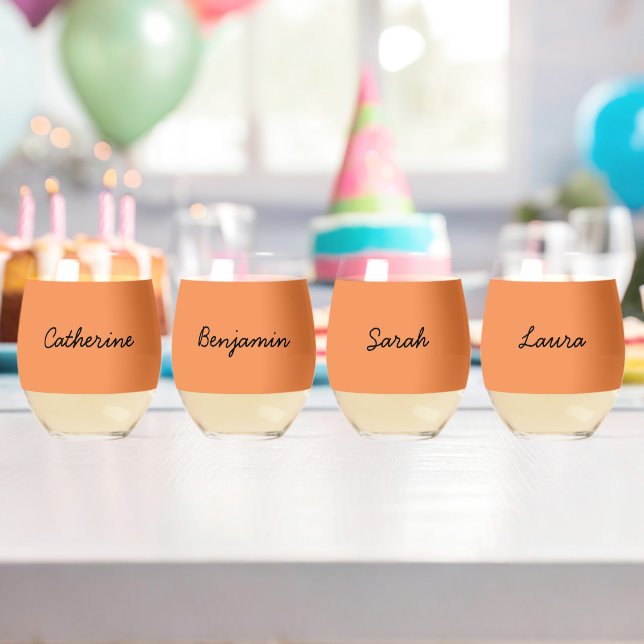Vaso De Vino Gafas personalizables Trend  Fresh Tangerine (Insitu (Cumpleaños))