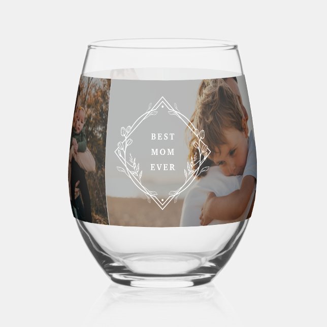 Vaso De Vino Galería fotográfica personalizada para mamá (Izquierda)