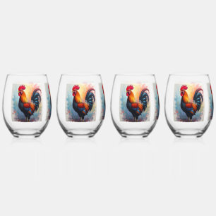 Vaso De Vino Gallo orgulloso brillante exhibido