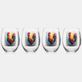 Vaso De Vino Gallo orgulloso brillante exhibido