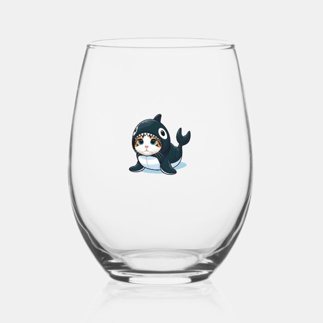 Vaso De Vino Gato en estufa de orca (Anverso)
