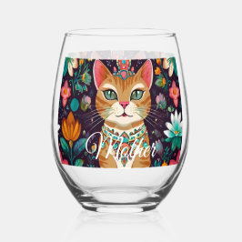 Vaso De Vino Gato engalanado coronado