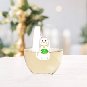 Vaso De Vino Gato Lucky Oriental