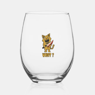 Vaso De Vino Gato qué _ Gracioso gato escalofriante con cuchill