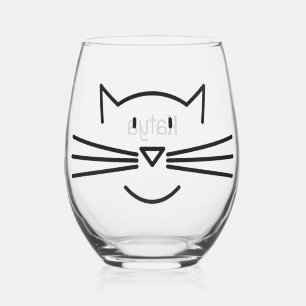 Vaso De Vino Gato Whiskers Diseño Vino Vidrio