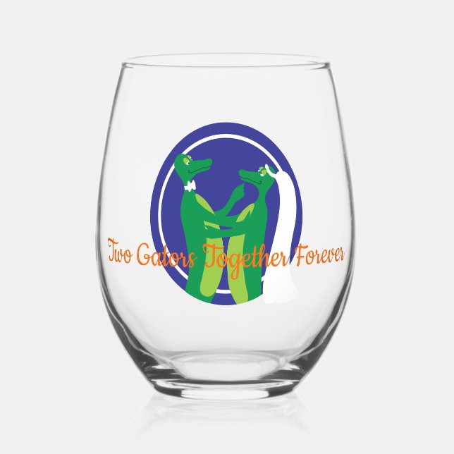Vaso De Vino Gator Boda Stemless Wine Glass (Anverso)