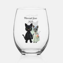 Vaso De Vino Gatos casados 2025