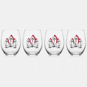 Vaso De Vino Gatos villancistas alegre diversión