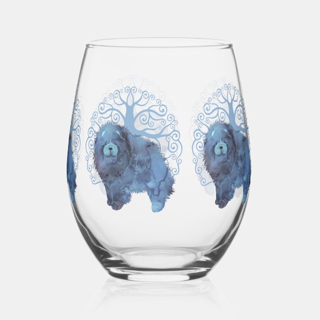 Vaso De Vino GÉNES FADED Chow Chow Vidrio sin Stemless (Reverso )