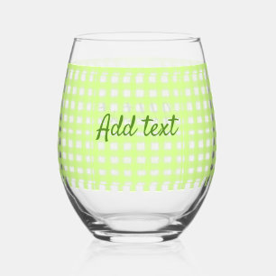 Vaso De Vino Gigante de color de arena verde ginham personaliza