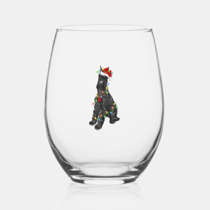 Vaso De Vino Gigante Schnauzer Lover Xmas Santa Giant Schnauzer