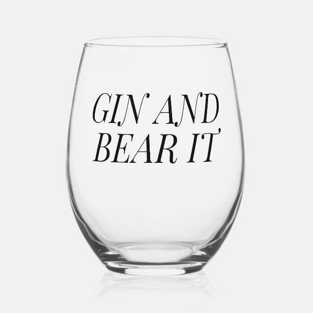 Vaso De Vino Gin and Bear | Funny Gin Lover (Anverso)