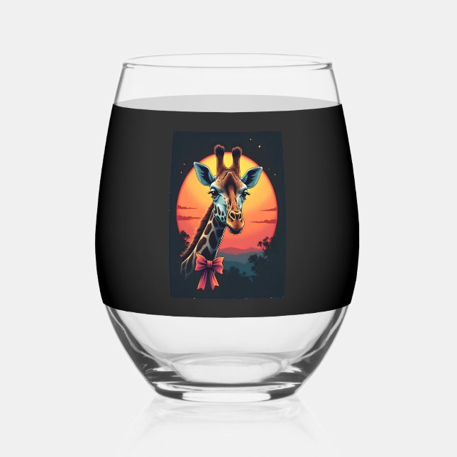 Vaso De Vino Giraffe Neck Like a Rollercoaster Run Funny Retro  (Anverso)