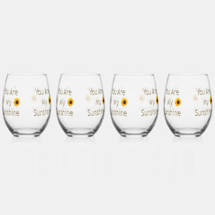 Vaso De Vino Girasol Oro Eres Mi Sol,