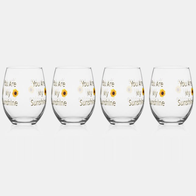 Vaso De Vino Girasol Oro Eres Mi Sol,  (Anverso)