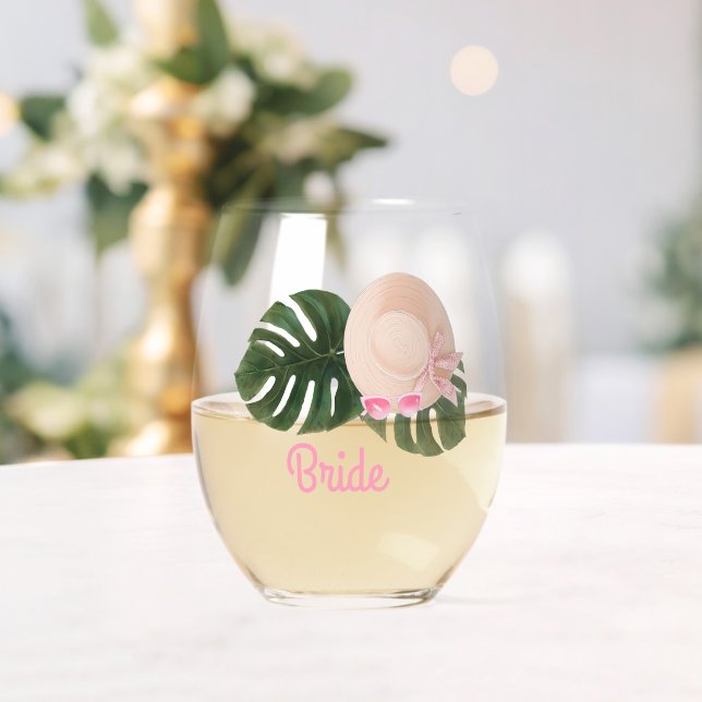Vaso De Vino Glam Bachelorette | Novia (Insitu (Boda))