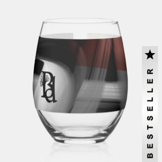 Vaso De Vino Glass de vino sin aguja Abstracto Arte Polvo Negro