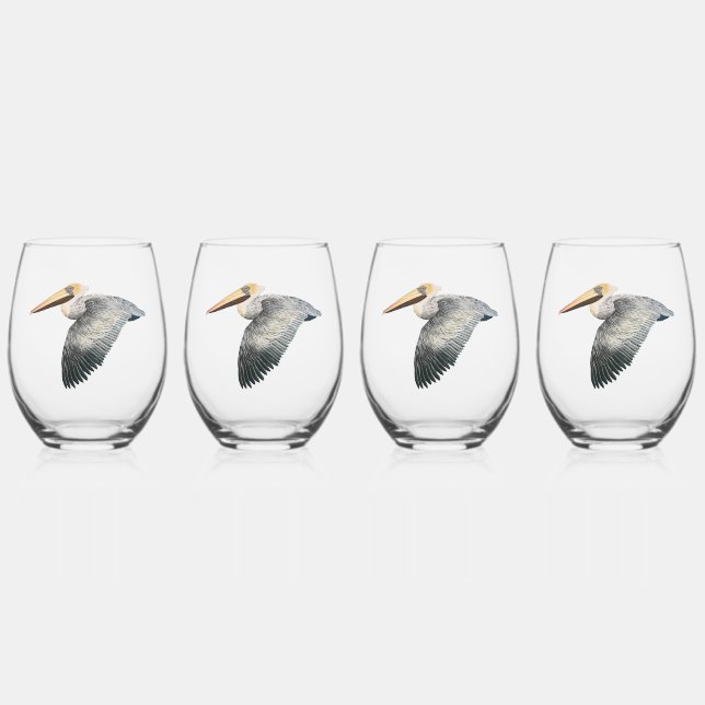Vaso De Vino Glass Pelican Stemless Wine Glass - 4 set (Anverso)