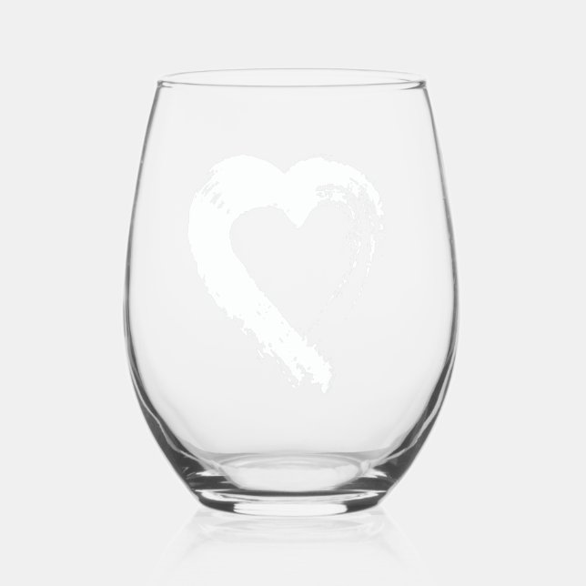 Vaso De Vino Glass Tourmaline White Moon Heart (Anverso)