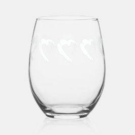Vaso De Vino Glass Tourmaline White Moon Heart
