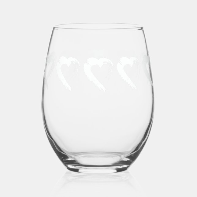 Vaso De Vino Glass Tourmaline White Moon Heart (Anverso)