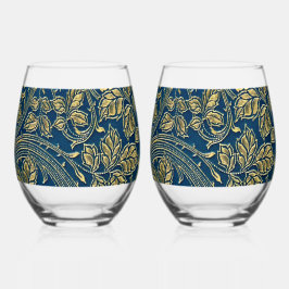 Vaso De Vino Golden Blossom Elegance 