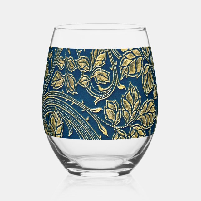 Vaso De Vino Golden Blossom Elegance  (Anverso)