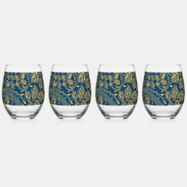 Vaso De Vino Golden Blossom Elegance 