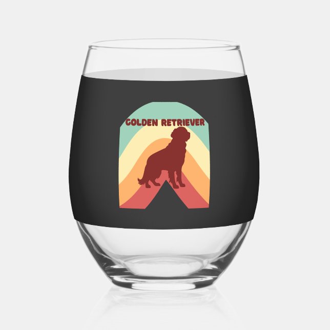 Vaso De Vino Golden Retriever  (Anverso)