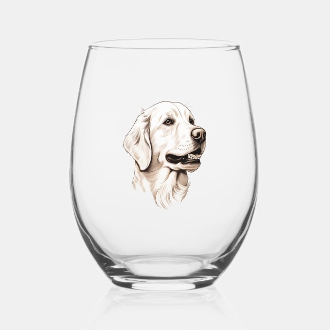 Vaso De Vino Golden Retriever 2 (Anverso)